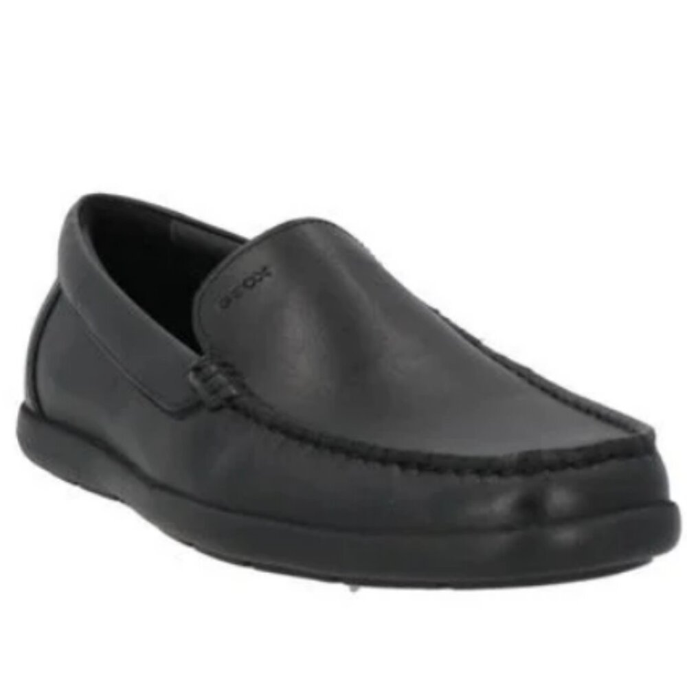 Geox Respira Black Leather Loafers